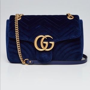 Gucci Medium GG Velvet Shoulder Bag